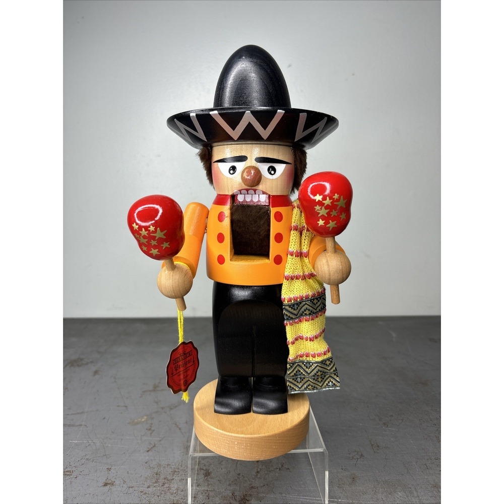 Steinbach Nutcracker Mexican Maracas Chubby Fiesta 12" Wood Made in Germany 306